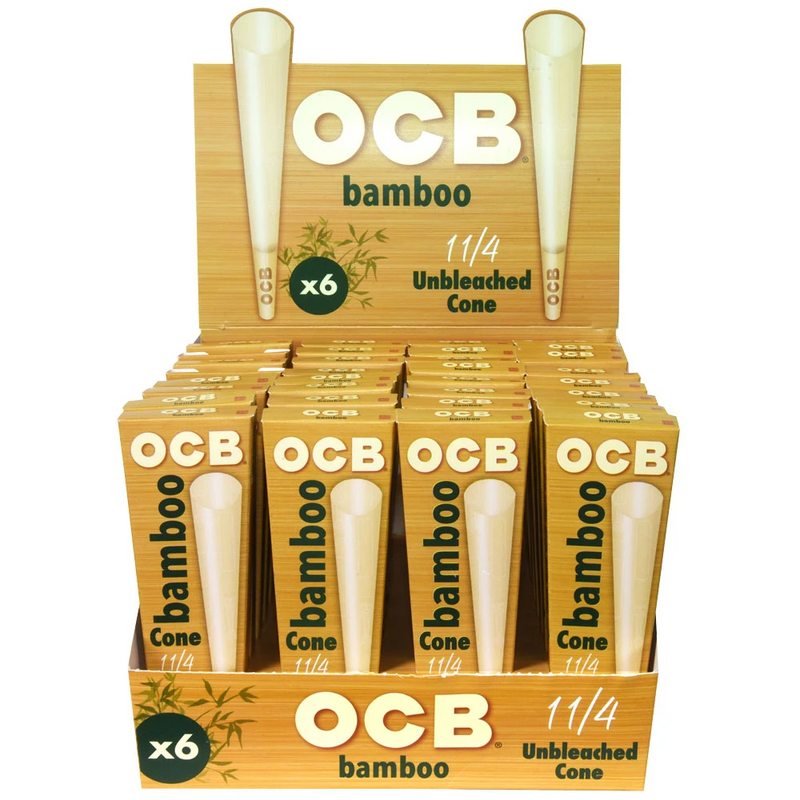 OCB Bamboo 1 1/4 Pre-rolled Cones - 32 Packs/Box