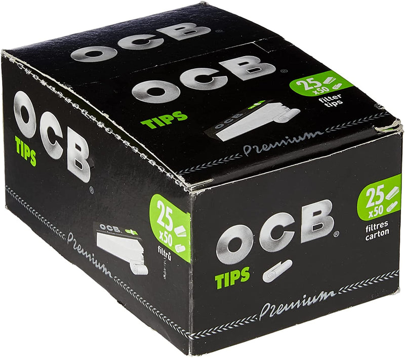 OCB Black Premium Tips Booklets - 25 Packs/Box