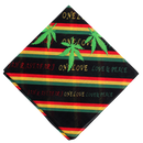 One Love Handkerchief Headwrap Bandana Scarf 100% Cotton - 22" x 22"