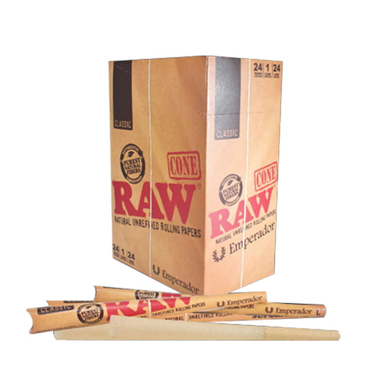 RAW Classic Pre-Rolled Cones Emperador - 24Packs/Box