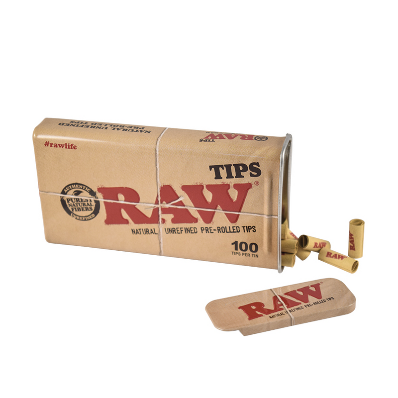 RAW Pre-rolled Tips in Rolled Tin - 6 Tins/Box