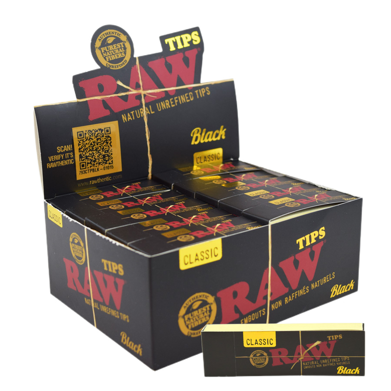 RAW Classic Black Tips - 50 Packs/Box
