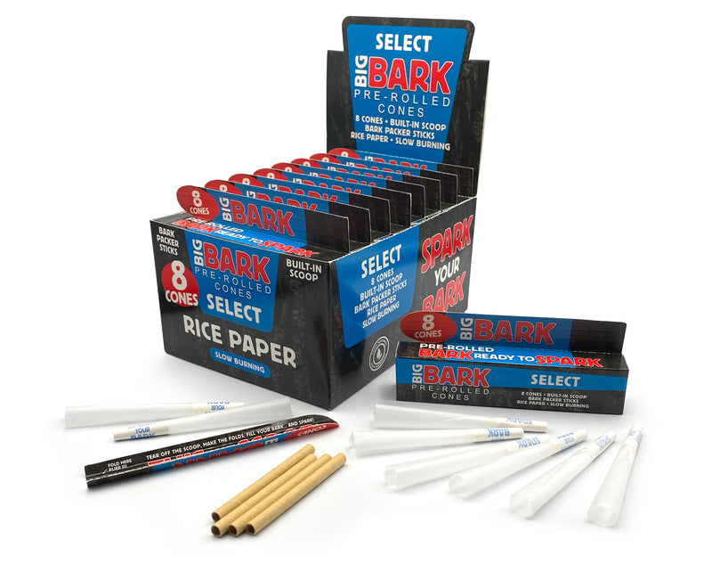 Big Bark 1 ¼ Select (rice) Pre-rolled Cones - 24 Packs