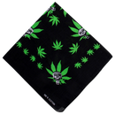 Skull&Leaf Handkerchief Headwrap Bandana Scarf 100% Cotton - 22" x 22"