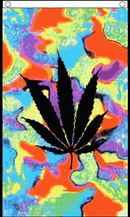 Tie Dye Black Leaf Flag - 3' x 5'