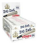 Zig Zag White 1 1/4 Pre-rolled Cones - 24 Packs/Box