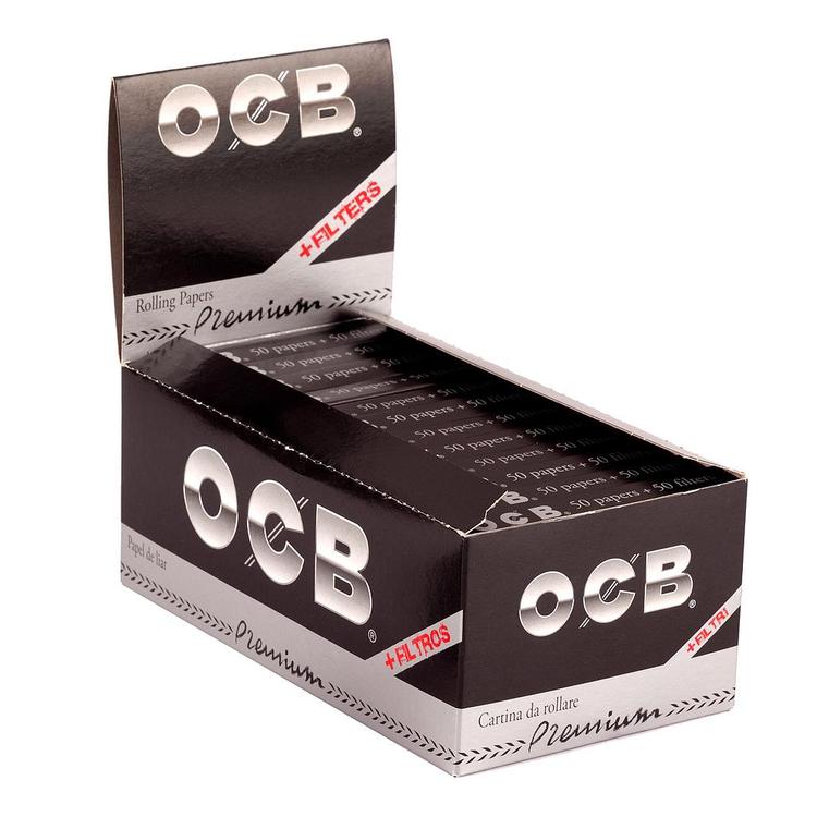 OCB Premium Black 1 1/4 with Filters - 24 Packs/ Box