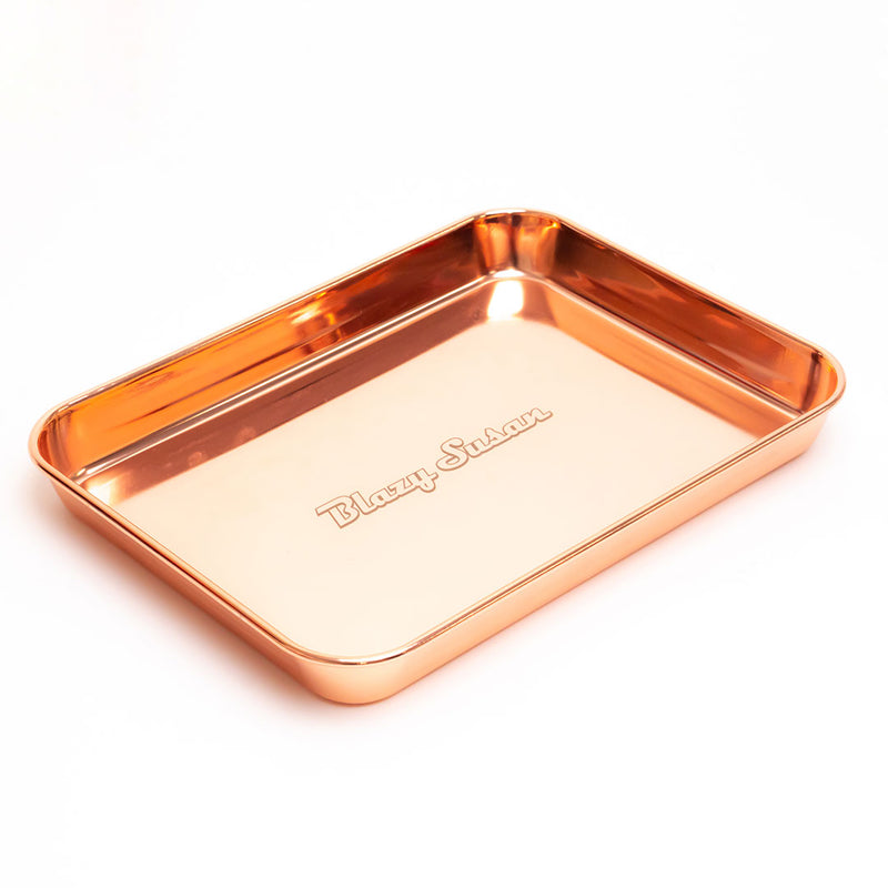 Blazy Susan Rose Gold Rolling Tray - 9" x 7"